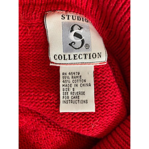 Red & Gold Embellished Sweater Dress Size S Studio S Collection - Picture 3 of 13